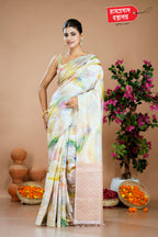 OFF WHITE MANGO SILK SAREE