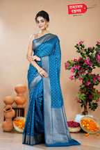 BLUE KHADDI SAREE