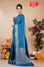 BLUE KHADDI SAREE