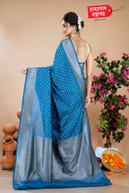 BLUE KHADDI SAREE