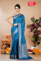 BLUE KHADDI SAREE