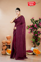 WINE GEORGETTE CHIFFON SAREE