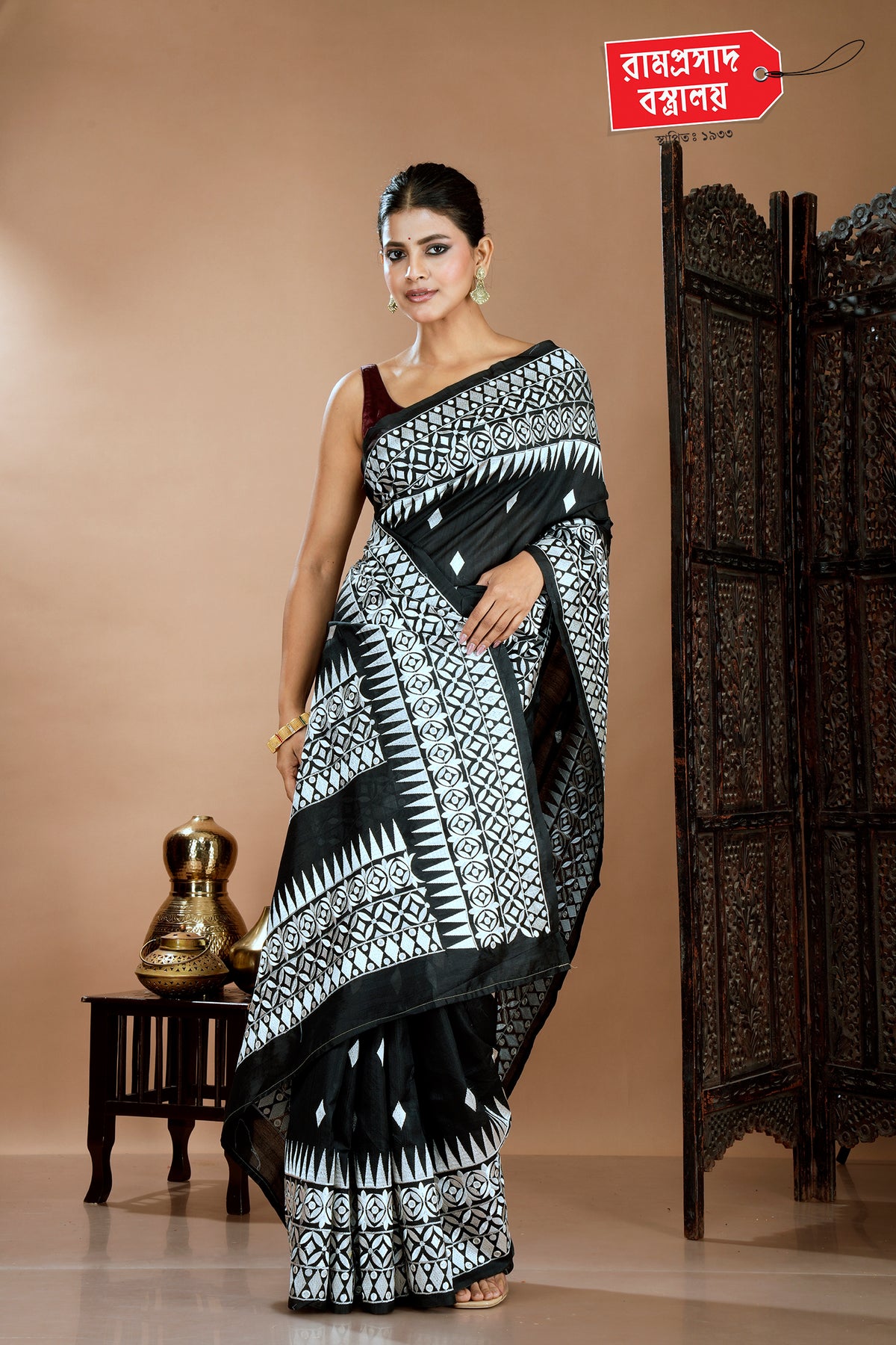 BLACK TUSSAR SAREE