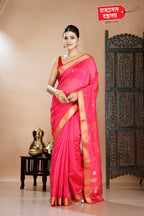 PINK MAHESHWARI SILK SAREE