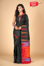 BLACK HANDLOOM SILK SAREE