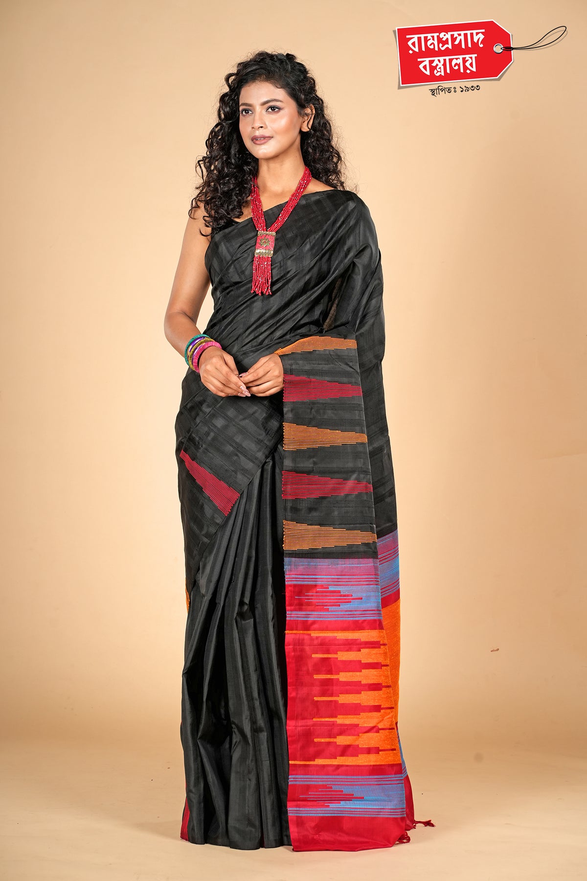 BLACK HANDLOOM SILK SAREE