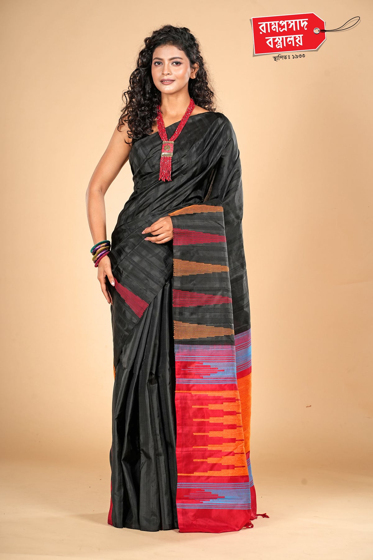 BLACK HANDLOOM SILK SAREE