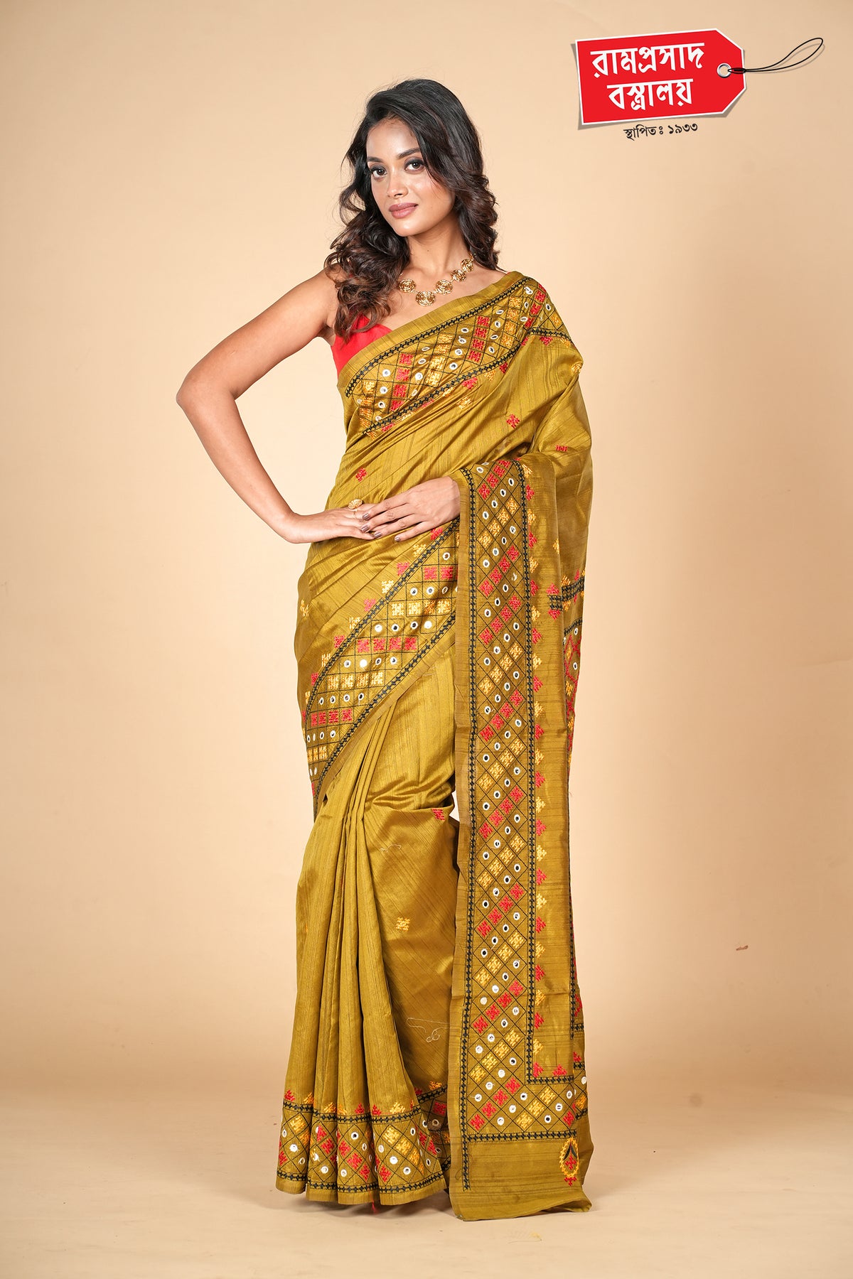SEMI TUSSER GUJRATI WORK