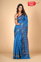 BLUE TUSSAR SAREE (SEMI TUSSAR)