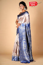 OFF WHITE ART SILK SAREE (SEMI SILK)