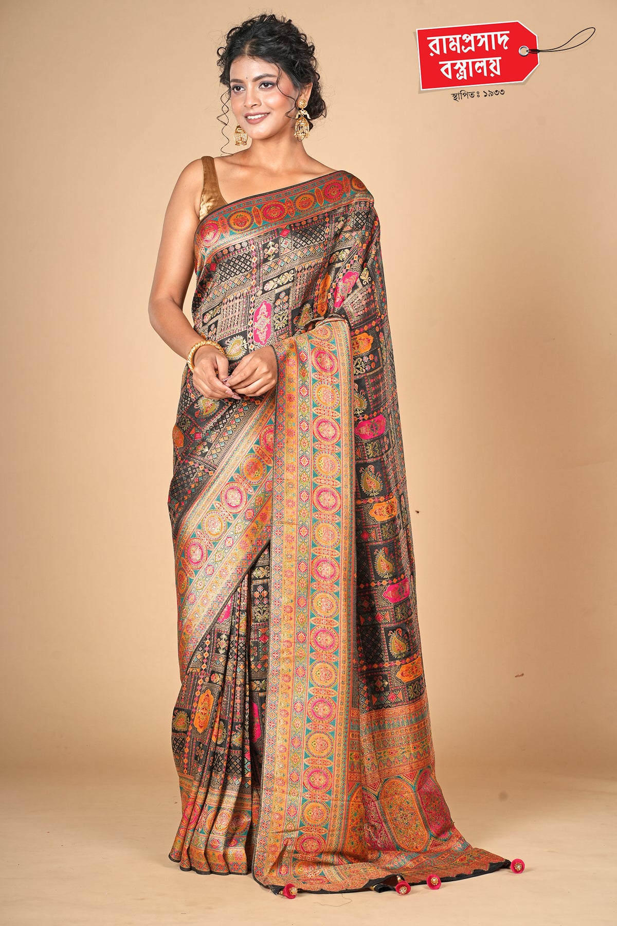 BLACK KARNI SILK SAREE