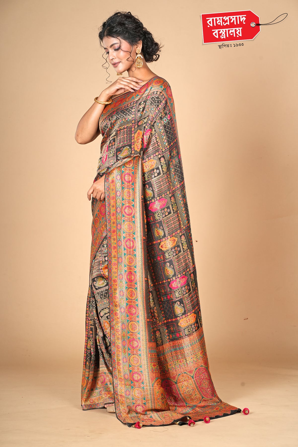 BLACK KARNI SILK SAREE