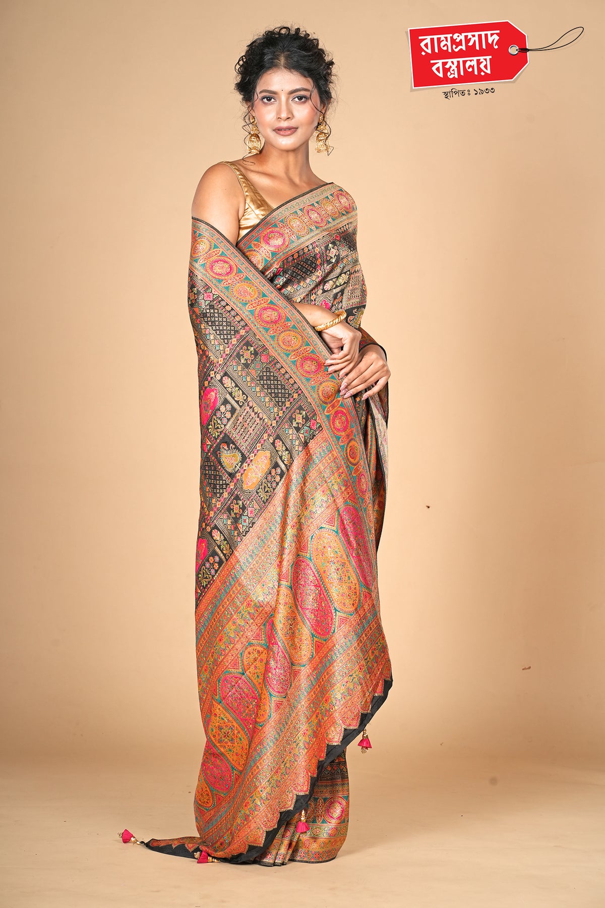 BLACK KARNI SILK SAREE