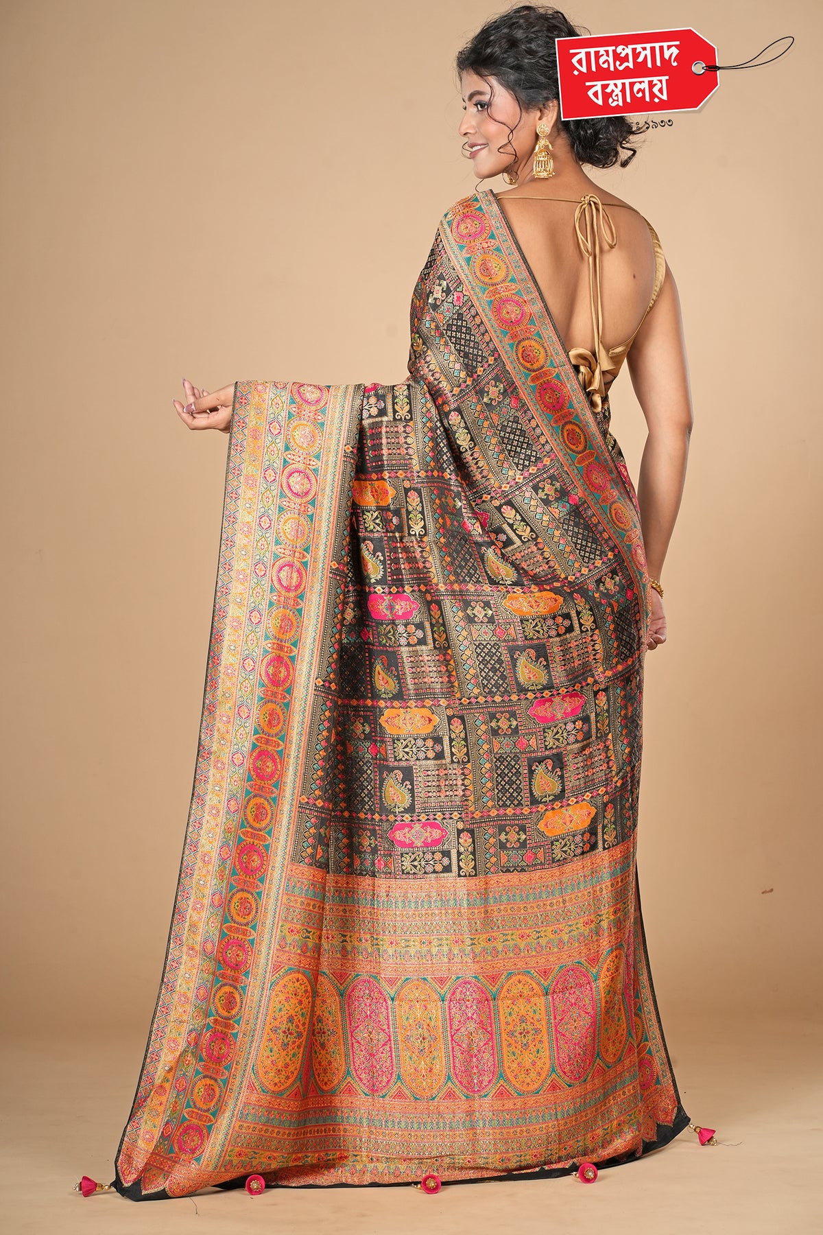 BLACK KARNI SILK SAREE