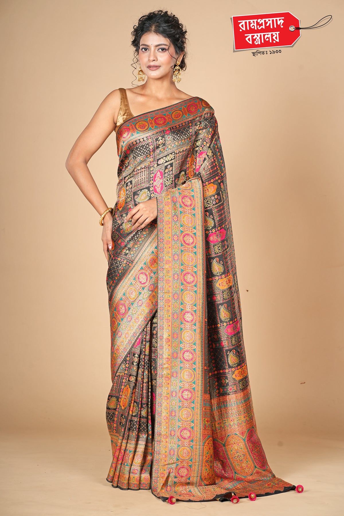 BLACK KARNI SILK SAREE