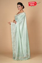 MINT BLUE SEMI TUSSAR SAREE