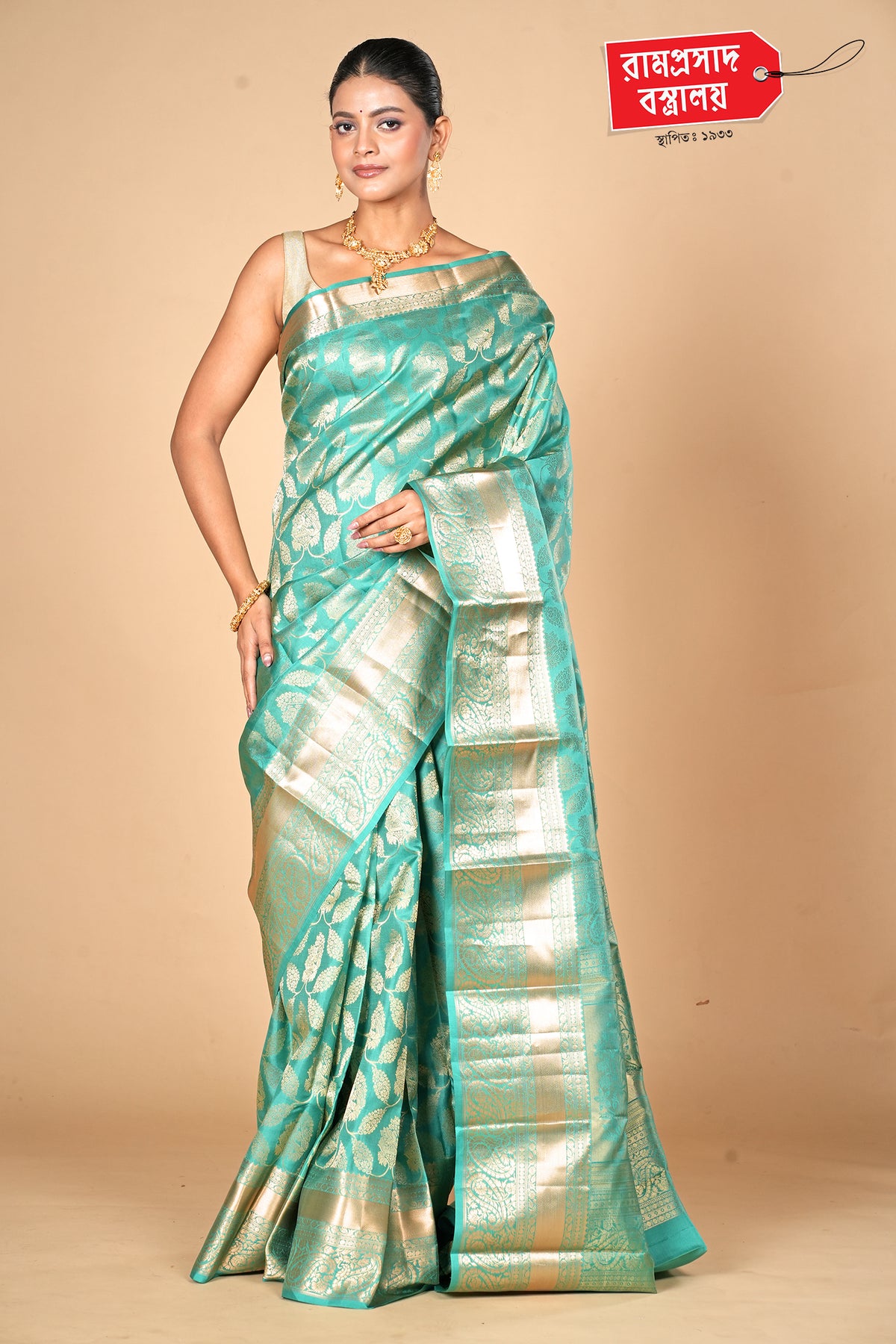 AQUA KANJIVARAM SILK SAREE