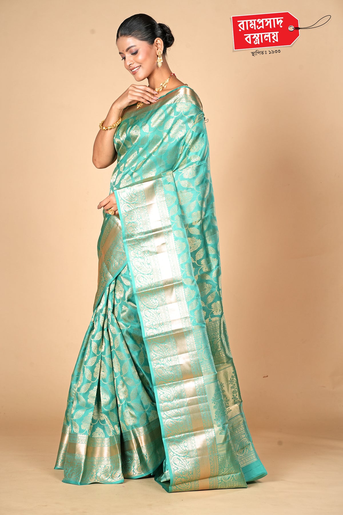 AQUA KANJIVARAM SILK SAREE