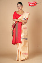 OFF WHITE HANDLOOM SILK SAREE