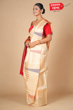 OFF WHITE HANDLOOM SILK SAREE