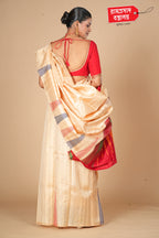 OFF WHITE HANDLOOM SILK SAREE