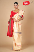 OFF WHITE HANDLOOM SILK SAREE