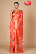 MUSTARD PRINTED TUSSAR SAREE
