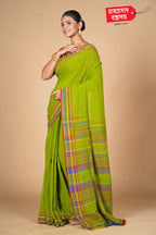 LIME GREEN KALA COTTON SAREE