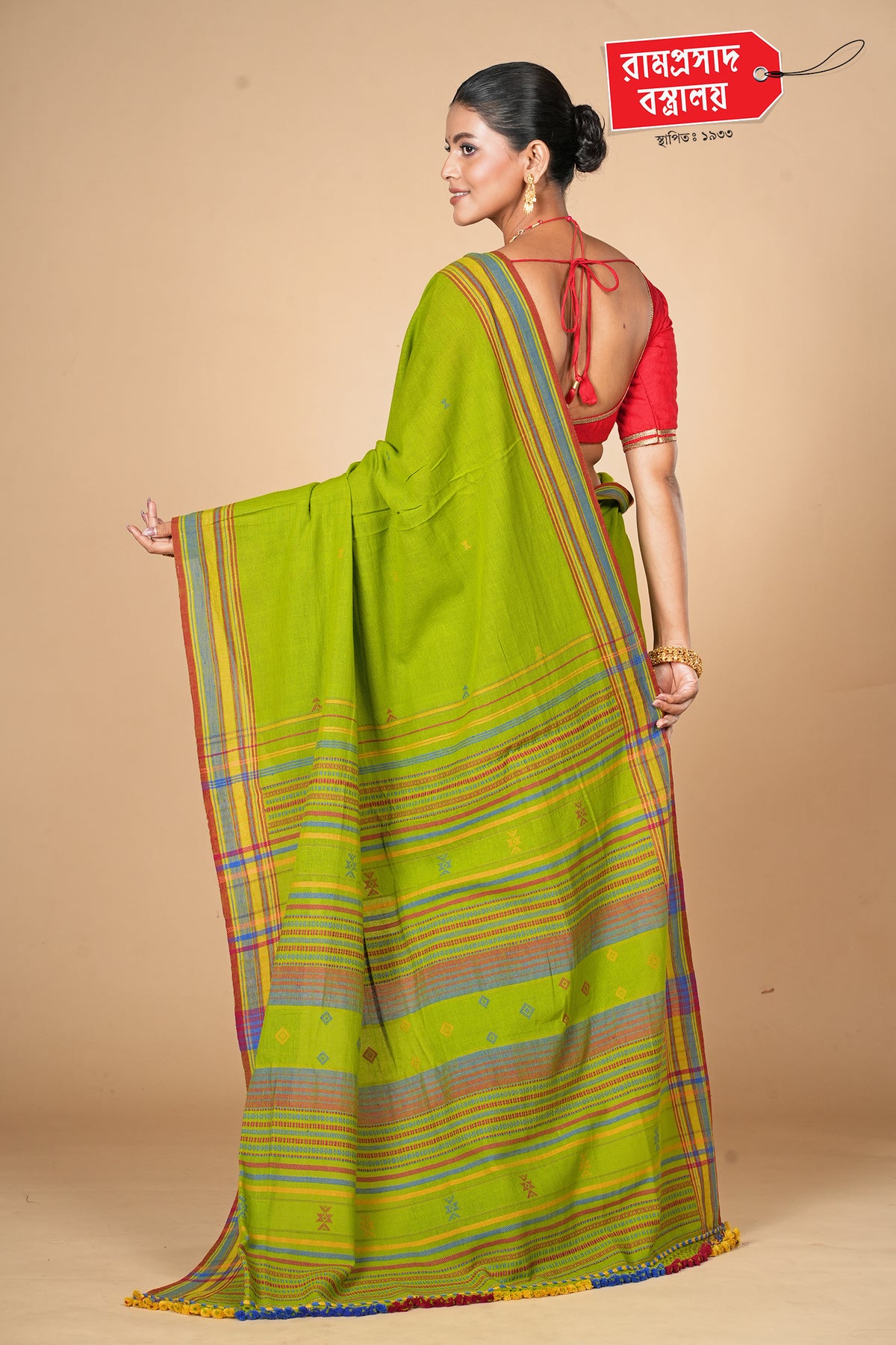 LIME GREEN KALA COTTON SAREE