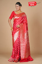 RED SEMI KATAN SILK SAREE