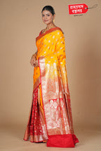 YELLOW SEMI KATAN SILK SAREE