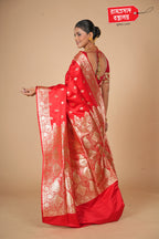 RED SEMI KATAN SILK SAREE